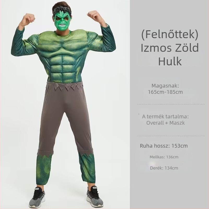 Gyerek Hulk izmokkal jelmez – uniszex, spandex anyag, játék/ anime szerepjátékhoz, 2023 tavasz