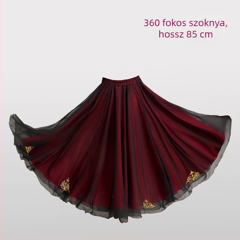 Ujgur néptánc szoknya, Chenille anyagú, Spandex alapanyagú, 2025 tavaszi megjelenés, nőknek
