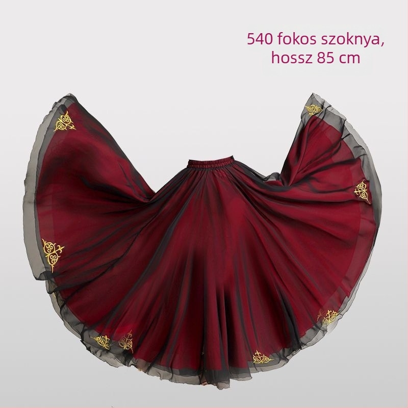 Ujgur néptánc szoknya, Chenille anyagú, Spandex alapanyagú, 2025 tavaszi megjelenés, nőknek