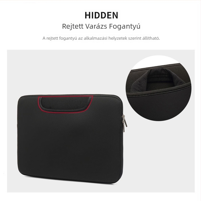Pamutszövetből készült laptop táska, zipzáros zárás, belső rekeszekkel a laptop számára, modell T288