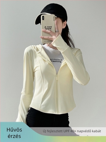 Női ice silk napvédő kabát, karcsú szabás, UPF40+, hossz 50-65 cm, poliészter 80-90% elastánnal