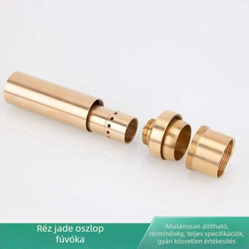 Réz és rozsdamentes acél Jade oszlopos száraz kertiszökőkút, tó- és vízparti tájhoz, egyetlen lyukú közvetlen befecskendezés