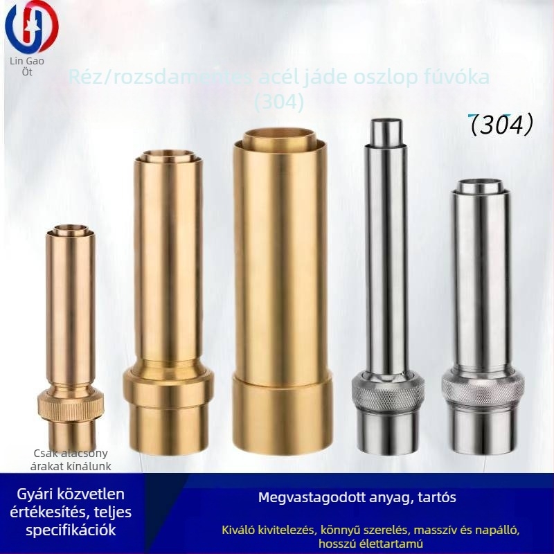 Réz és rozsdamentes acél Jade oszlopos száraz kertiszökőkút, tó- és vízparti tájhoz, egyetlen lyukú közvetlen befecskendezés