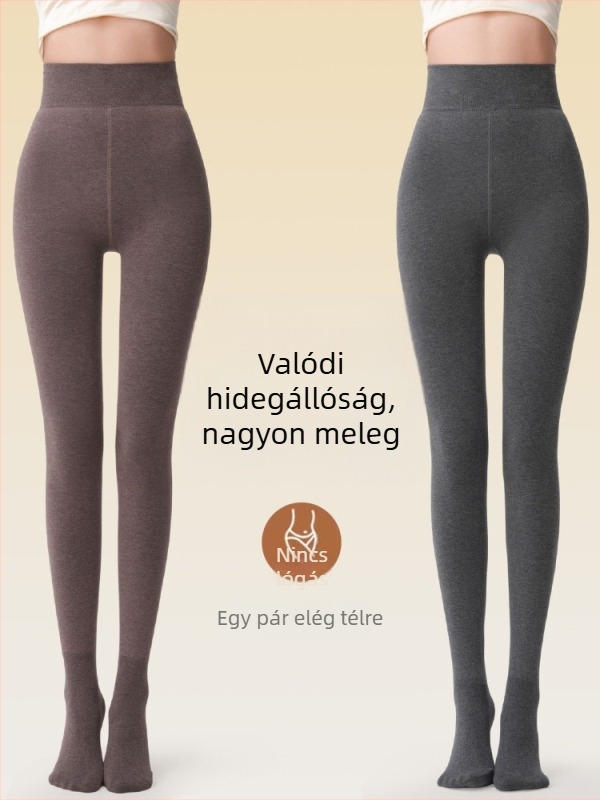 Női magas derekú, fleece-beléses vastag leggings őszi-téli viselet, mikrokompresszió a karcsúsító hatásért, 2025-ös új modell