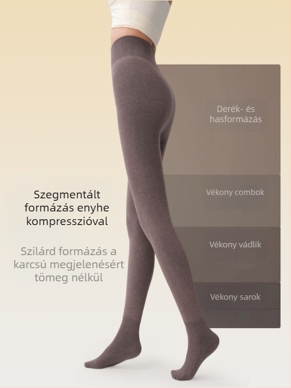 Női magas derekú, fleece-beléses vastag leggings őszi-téli viselet, mikrokompresszió a karcsúsító hatásért, 2025-ös új modell