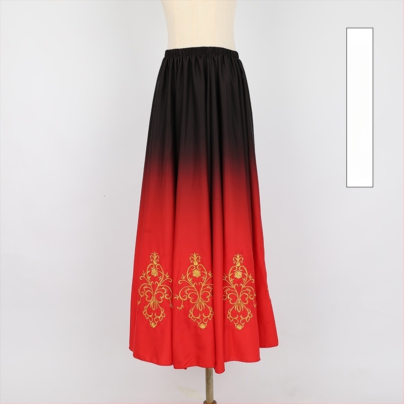 Ujgur táncruházat - Nagy lengő ruha színpadra, chiffon és spandex keverék, fő anyagban 50-70% spandex, második anyagban 30-50%, 2024 tavasz