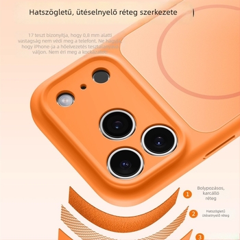 Folyékony szilikonból készült tok iPhone 17 Pro Max számára vékony mágneses gyűrűvel és kontrasztos színű dizájnnal