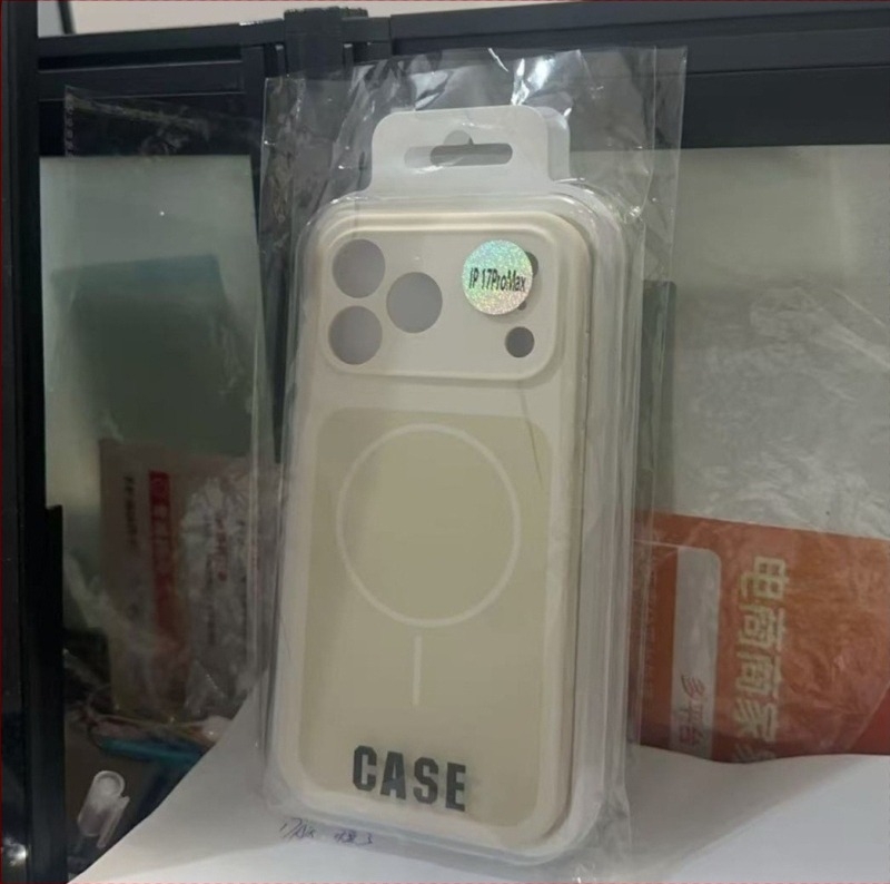 Folyékony szilikonból készült tok iPhone 17 Pro Max számára vékony mágneses gyűrűvel és kontrasztos színű dizájnnal