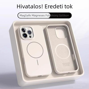 Folyékony szilikonból készült mágneses védőtok iPhone-hoz, puha érzetű, ütésálló és hőelvezető kivitel.