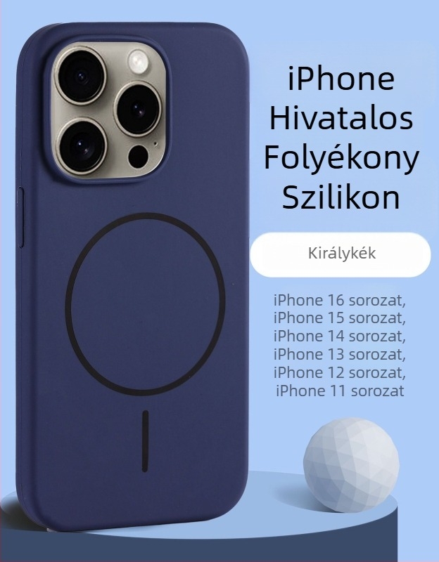 Folyékony szilikonból készült mágneses védőtok iPhone-hoz, puha érzetű, ütésálló és hőelvezető kivitel.