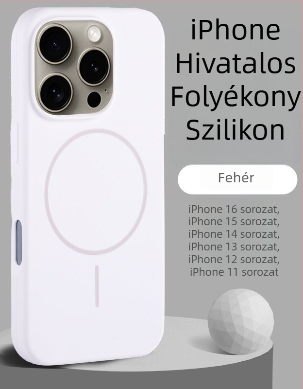 Folyékony szilikonból készült mágneses védőtok iPhone-hoz, puha érzetű, ütésálló és hőelvezető kivitel.