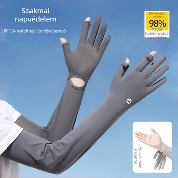 Női nejlon napvédő karvédők, hűsítő, légáteresztő, UV-védelem, csúszásmentes, érintőképernyő-kompatibilis, kültéri vezetéshez