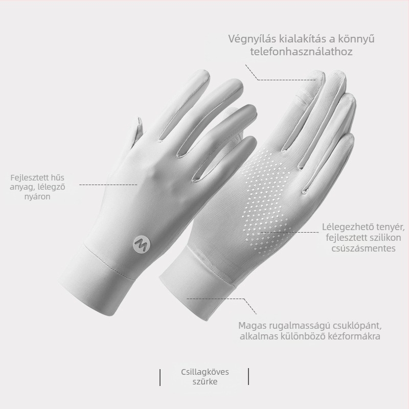 Női nejlon napvédő karvédők, hűsítő, légáteresztő, UV-védelem, csúszásmentes, érintőképernyő-kompatibilis, kültéri vezetéshez