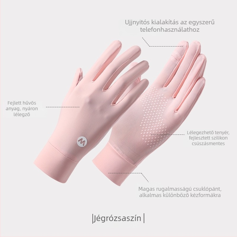 Női nejlon napvédő karvédők, hűsítő, légáteresztő, UV-védelem, csúszásmentes, érintőképernyő-kompatibilis, kültéri vezetéshez