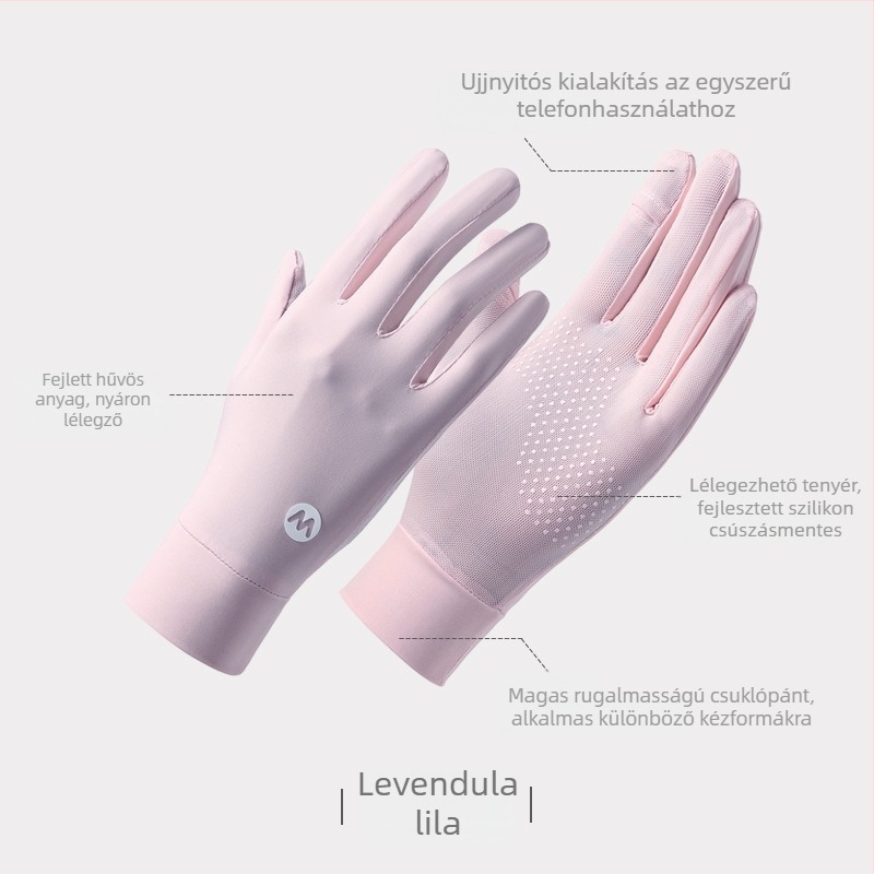 Női nejlon napvédő karvédők, hűsítő, légáteresztő, UV-védelem, csúszásmentes, érintőképernyő-kompatibilis, kültéri vezetéshez