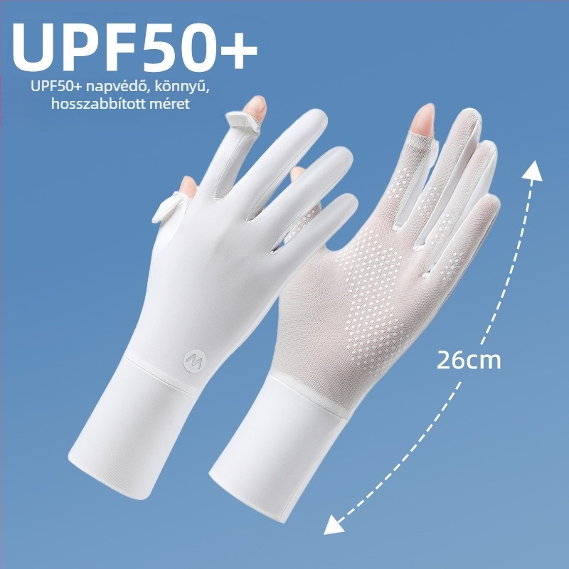 Női nejlon napvédő karvédők, hűsítő, légáteresztő, UV-védelem, csúszásmentes, érintőképernyő-kompatibilis, kültéri vezetéshez