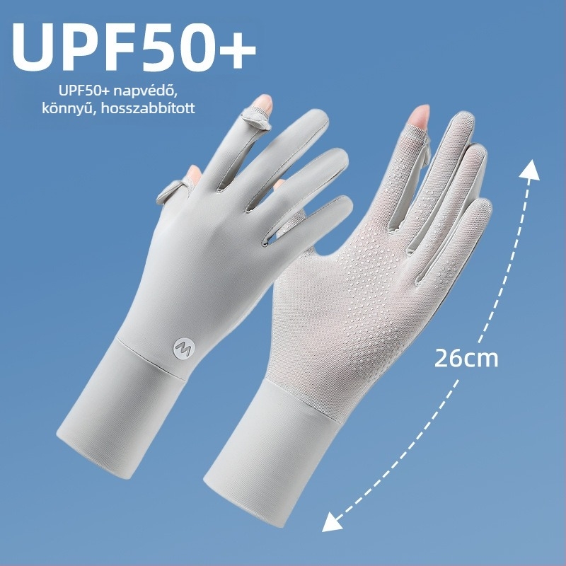 Női nejlon napvédő karvédők, hűsítő, légáteresztő, UV-védelem, csúszásmentes, érintőképernyő-kompatibilis, kültéri vezetéshez