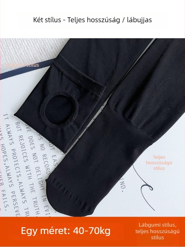 Női harisnya, őszi-téli 2025, vastag fleece bélés, nylon/spandex anyag, egyszínű minta, magas elasztikusság a karcsú megjelenésért