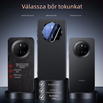 Huawei Mate70 Pro műbőr tok, teljes kameravédő védelem, domborított mintázat, ütésálló