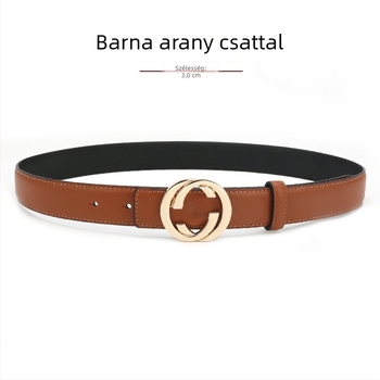 Női bőröv természetes bőrből, ötvözetes csattal, sima csattal, szélesség 2-4 cm, másodlagos bőrréteg, antik elektroplakált felület, niche stílus