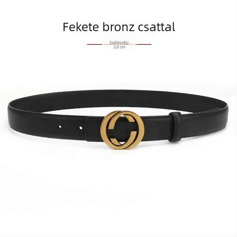 Női bőröv természetes bőrből, ötvözetes csattal, sima csattal, szélesség 2-4 cm, másodlagos bőrréteg, antik elektroplakált felület, niche stílus