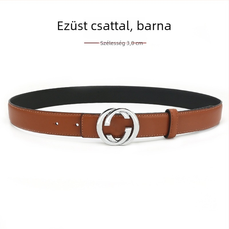 Női bőröv természetes bőrből, ötvözetes csattal, sima csattal, szélesség 2-4 cm, másodlagos bőrréteg, antik elektroplakált felület, niche stílus