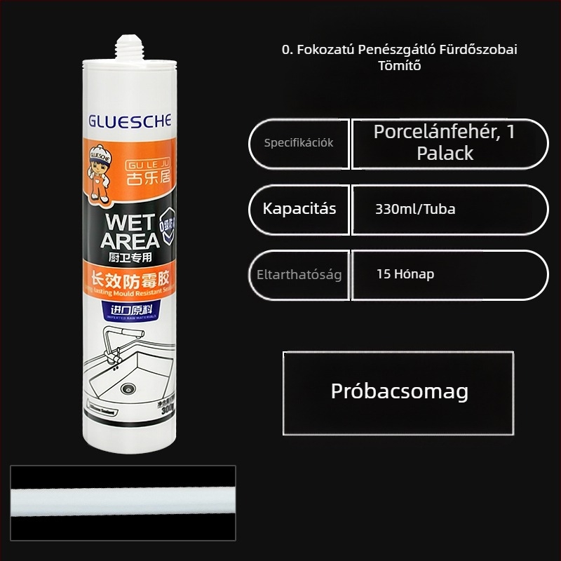Zuhanyzókamra szilikontömítő – üvegajtóhoz, vízálló, repedésmentes, átlátszó