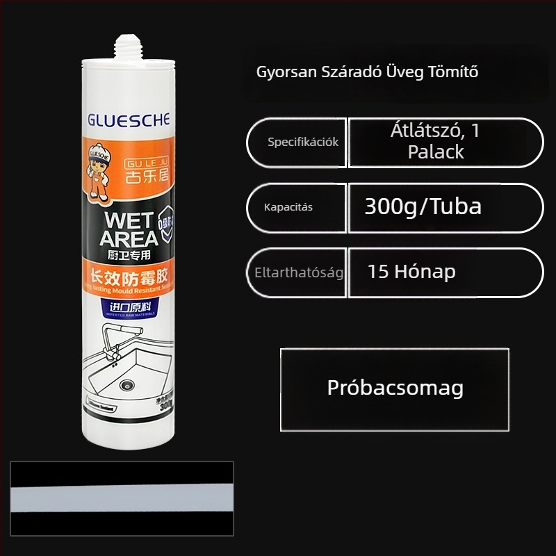 Zuhanyzókamra szilikontömítő – üvegajtóhoz, vízálló, repedésmentes, átlátszó