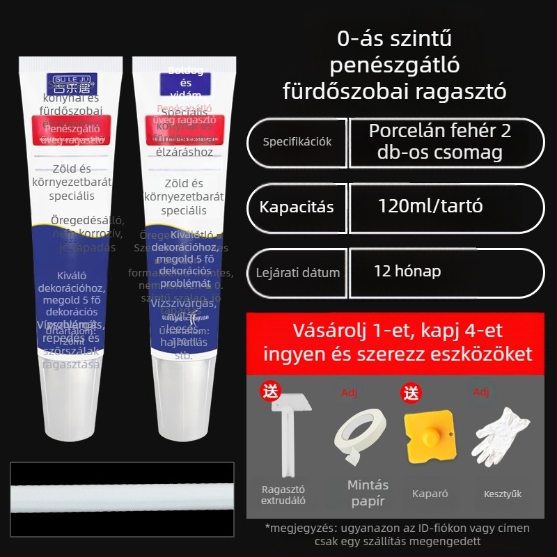 Zuhanyzókamra szilikontömítő – üvegajtóhoz, vízálló, repedésmentes, átlátszó