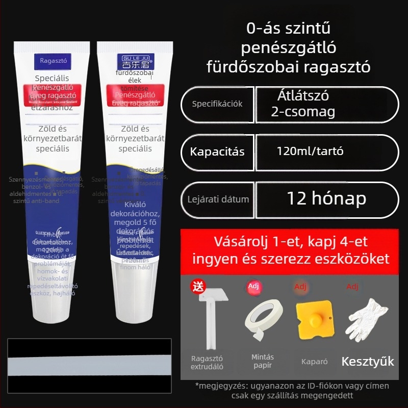 Zuhanyzókamra szilikontömítő – üvegajtóhoz, vízálló, repedésmentes, átlátszó