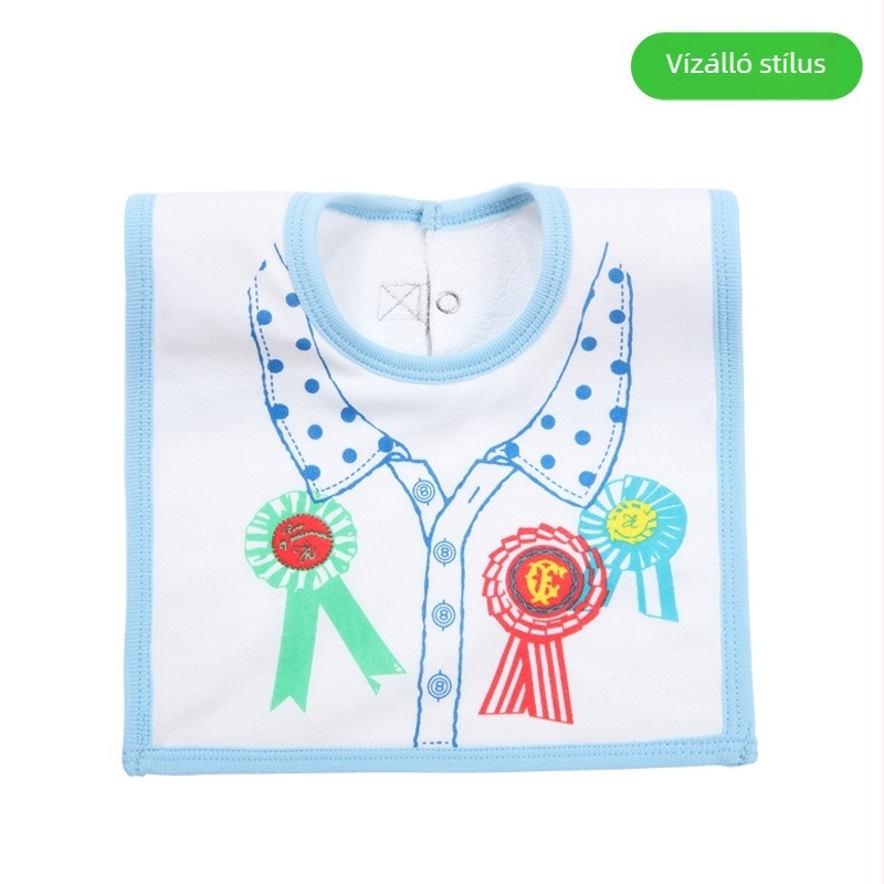 Baba nyálkendő etetéshez pamut felülettel, vízálló középréteggel és terry alsó réteggel, uniszex, 1–3 éveseknek