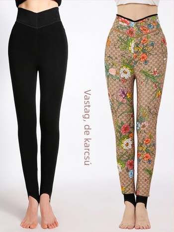 All-in-one terhes nadrág fleece-beléssel, extrán vastag meleg leggings, magas rugalmassággal