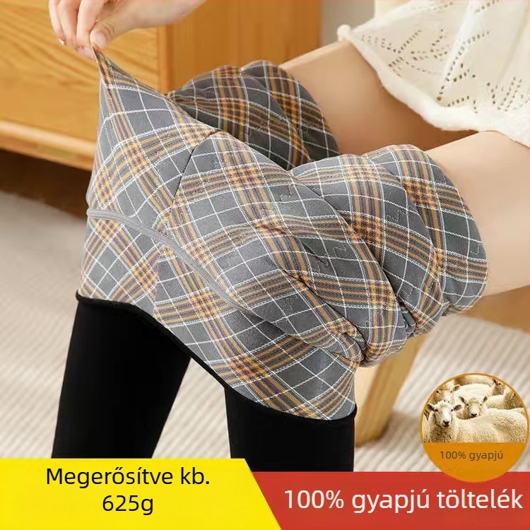 All-in-one terhes nadrág fleece-beléssel, extrán vastag meleg leggings, magas rugalmassággal