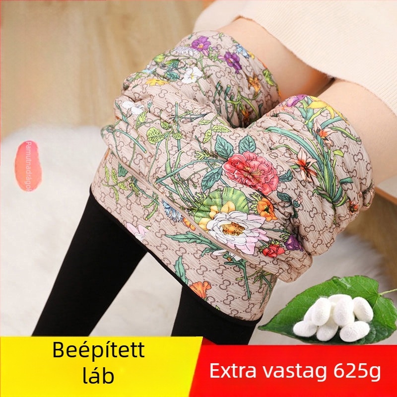 All-in-one terhes nadrág fleece-beléssel, extrán vastag meleg leggings, magas rugalmassággal