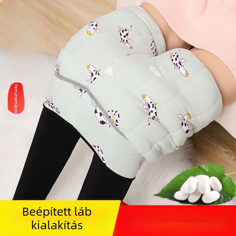 All-in-one terhes nadrág fleece-beléssel, extrán vastag meleg leggings, magas rugalmassággal