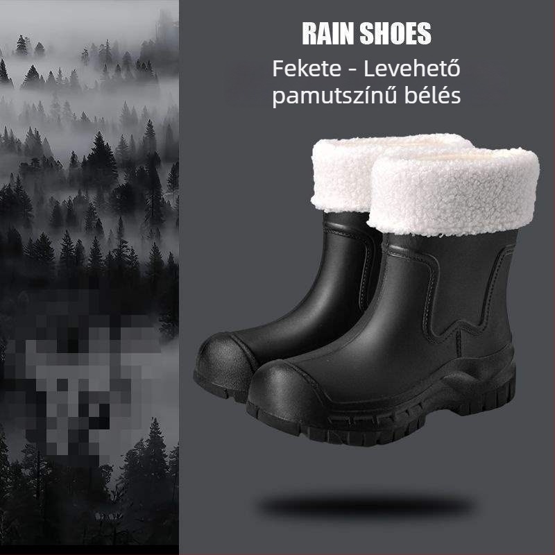 Női középmagas esőcsizma PVC felsőrésszel, vízálló, kopásálló, csúszásmentes, őszi-téli