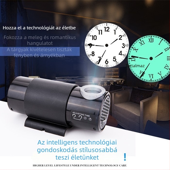 LED-projekciós óra nagy méretű világító betűkkel, falra szerelhető digitális óra az idő kijelzéséhez és éjszakai fényhez