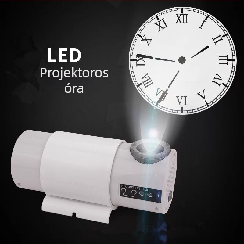 LED-projekciós óra nagy méretű világító betűkkel, falra szerelhető digitális óra az idő kijelzéséhez és éjszakai fényhez
