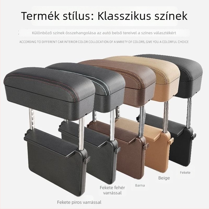 Autóülés karfa tároló – multifunkcionális tároló doboz, állítható magasság, univerzális kompatibilitás