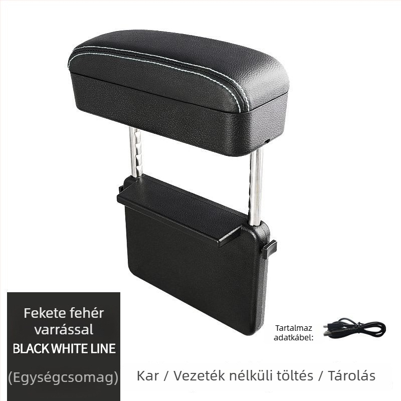 Autóülés karfa tároló – multifunkcionális tároló doboz, állítható magasság, univerzális kompatibilitás