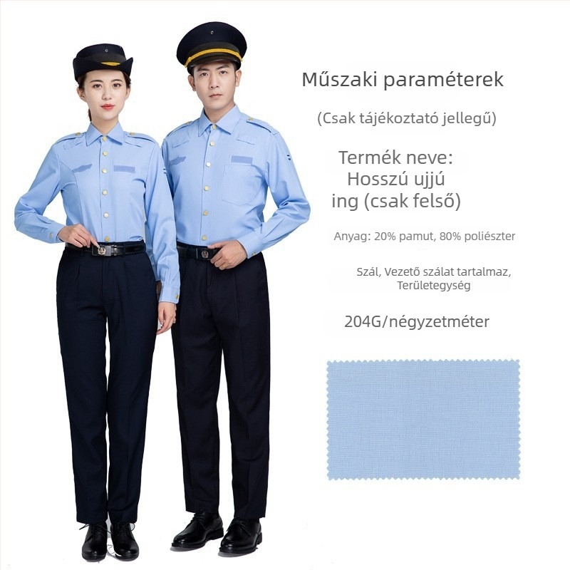 Részleges munkaruha rövid ujjú ing, világoskék biztonsági ing