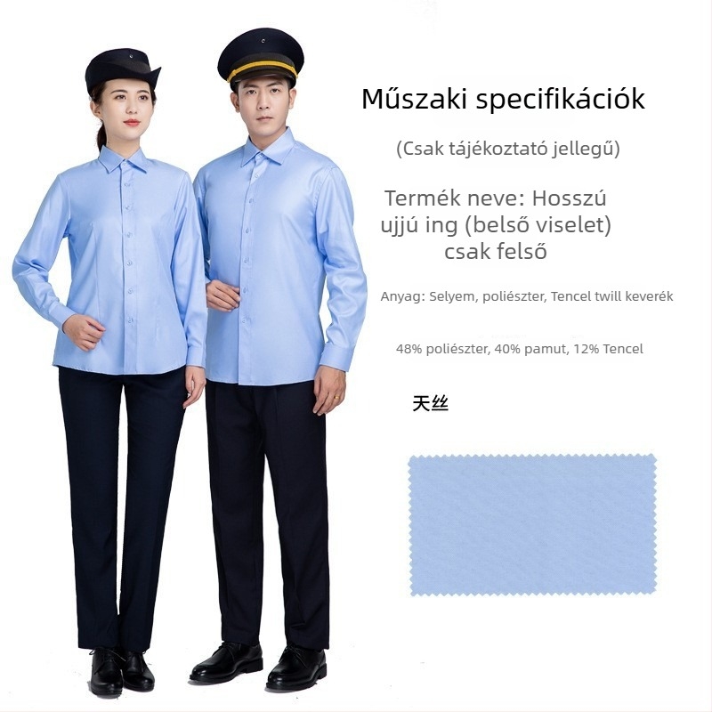 Részleges munkaruha rövid ujjú ing, világoskék biztonsági ing