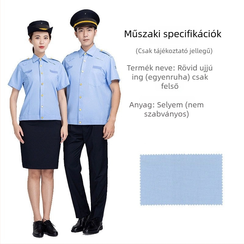 Részleges munkaruha rövid ujjú ing, világoskék biztonsági ing