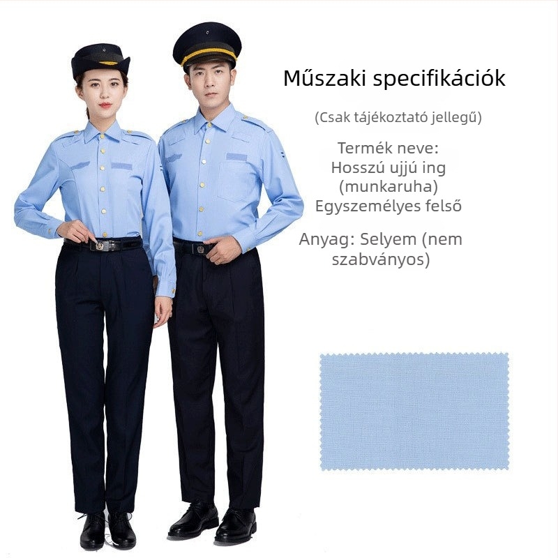 Részleges munkaruha rövid ujjú ing, világoskék biztonsági ing