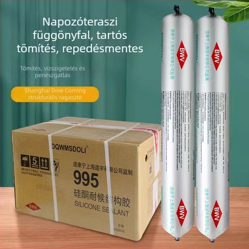 995-ös modell – semleges gyógyulású szilikon szerkezeti tömítő ajtókhoz és ablakokhoz, időjárásálló, üvegfalak tömítése