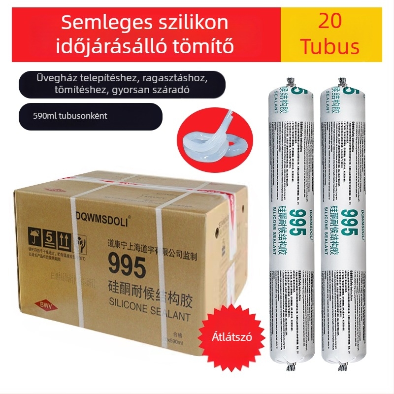 995-ös modell – semleges gyógyulású szilikon szerkezeti tömítő ajtókhoz és ablakokhoz, időjárásálló, üvegfalak tömítése