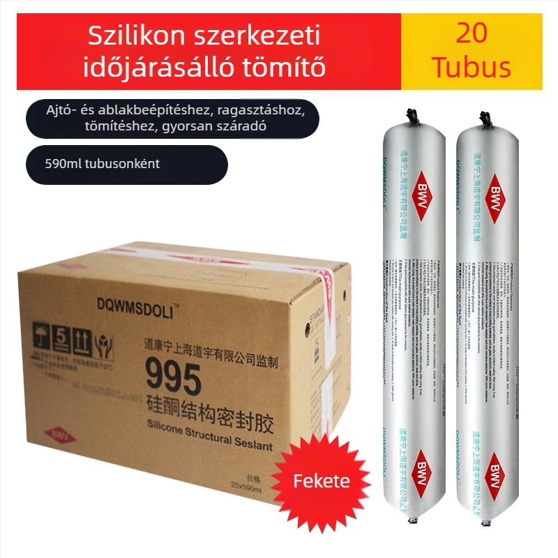 995-ös modell – semleges gyógyulású szilikon szerkezeti tömítő ajtókhoz és ablakokhoz, időjárásálló, üvegfalak tömítése