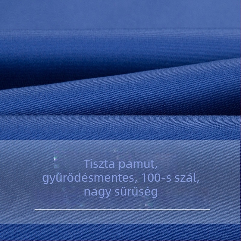 Mercerizált pamut hosszú ujjú férfiing, vasalásmentes, négyzetes gallér, 100% pamut