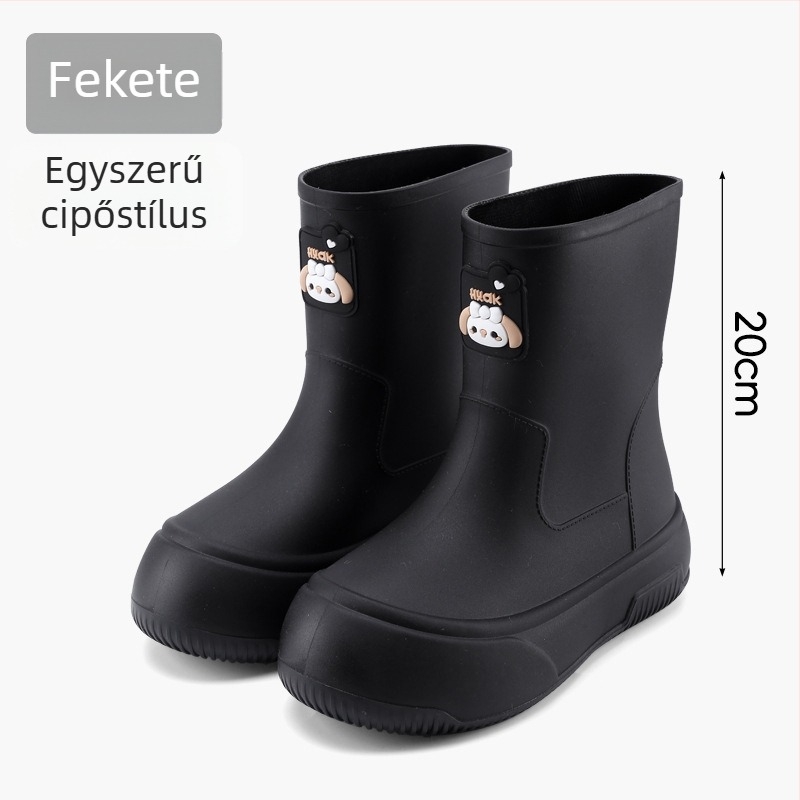 Női esőcsizmák, vízálló, csúszásmentes, középmagas szár, PVC felsőrész