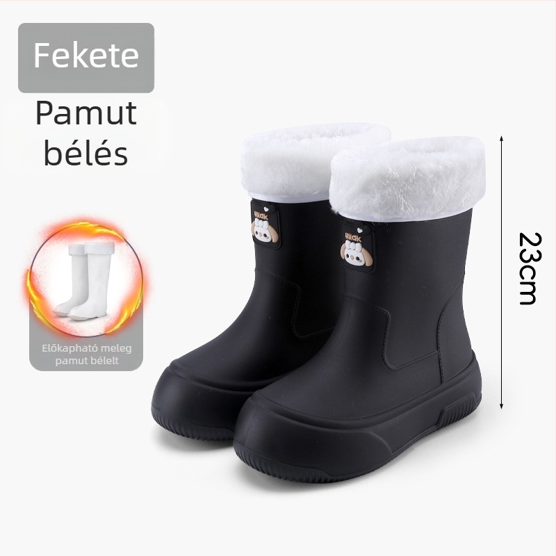 Női esőcsizmák, vízálló, csúszásmentes, középmagas szár, PVC felsőrész
